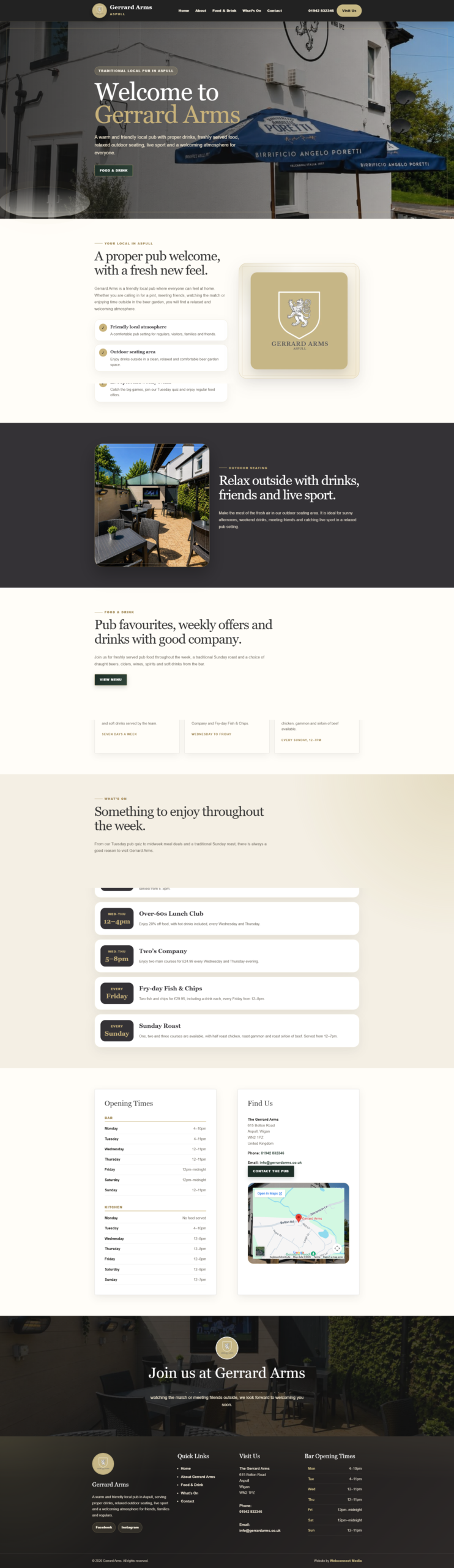 The Gerrard Arms website preview